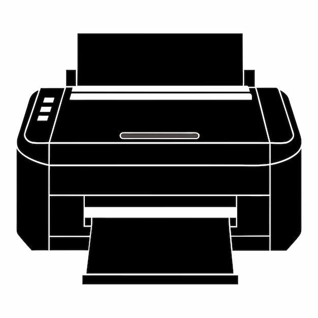 Icon of a digital printer Isolated on a white backdrop this simple image of a digital printer vecto