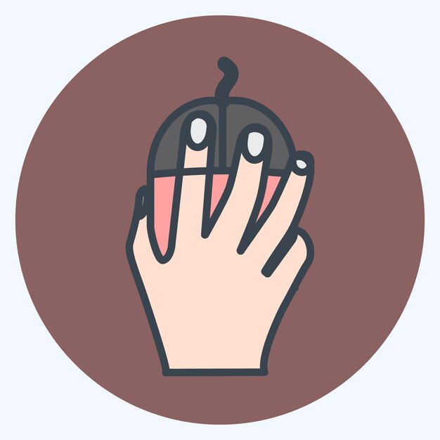 icon using mouse suitable for hand actions symbol color mate style design editable
