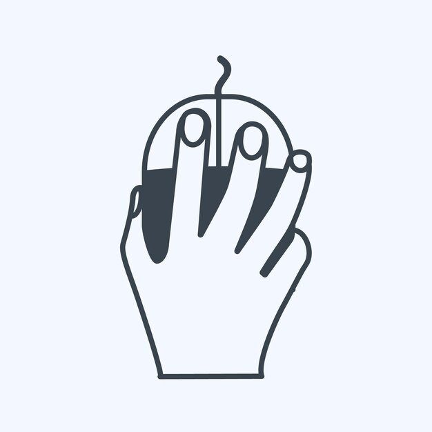 icon using mouse suitable for hand actions symbol glyph style design editable