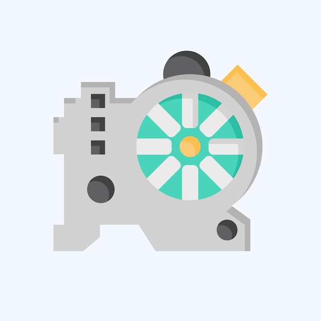 Icon Water Pump related to Car Maintenance symbol flat style simple design editable