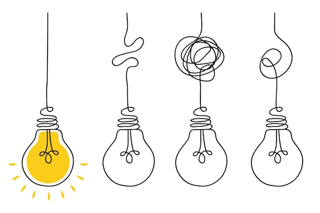 Idea concept creative bulb sign innovations Keep it simple business concept