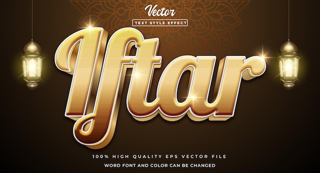 Iftar text effect 3d style