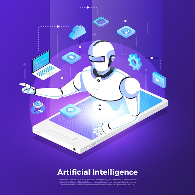 Illustrasjonskonsept artificial intelligence AI