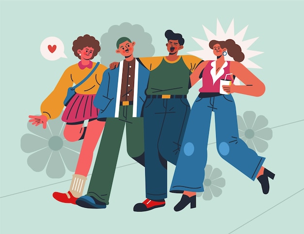 illustration for international friendship day celebration