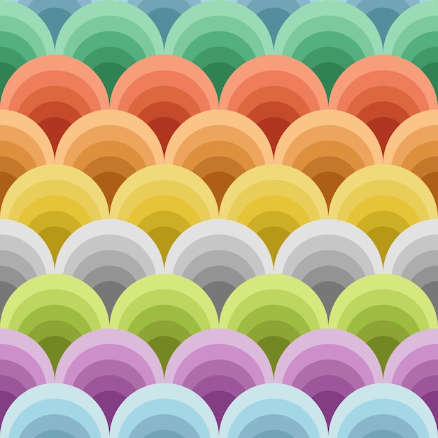 Illustration of colored circles shades in seamless pattern