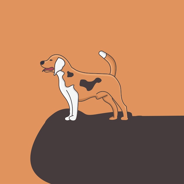 illustration of dog the dog is standing on mount flat dog illustration