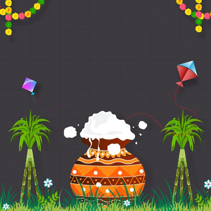 Vektor illustration of pongal holiday background with space for text