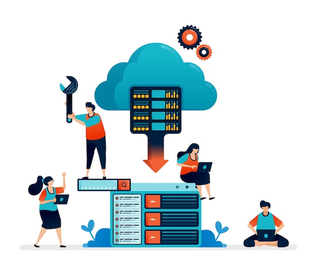 illustration of program of database cloud hosting and storage system