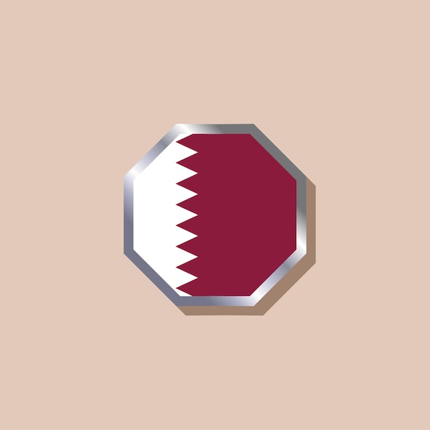 Illustration of Qatar flag Template