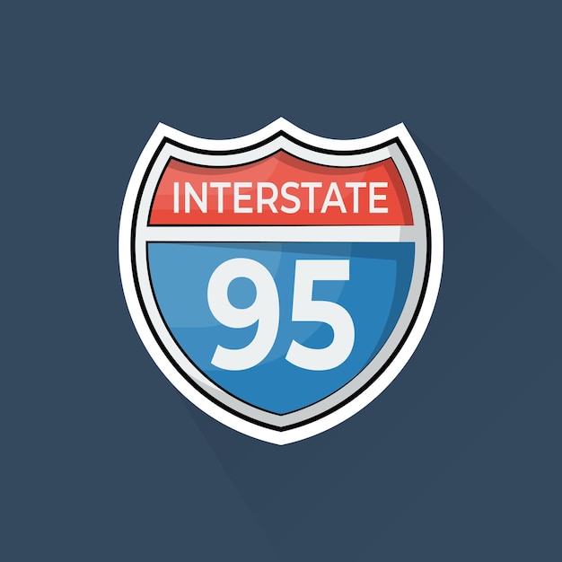 illustration vector of interstate sign in flat design