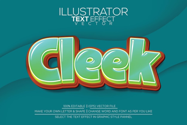 Illustrator Easy Editable Text Effect Cleek