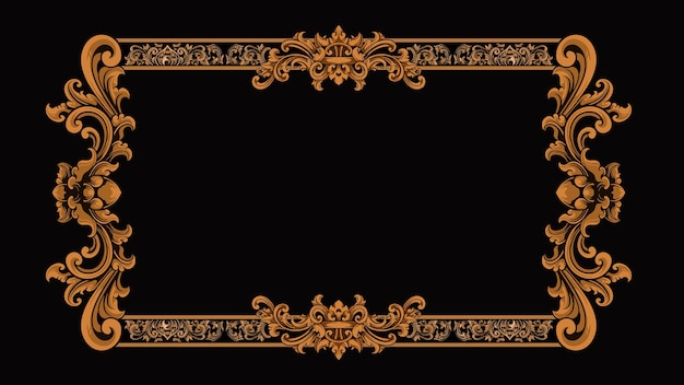 Illustrator vektor design for bryllupsinvitasjonskort eller utskåret ramme i klassisk stil, farge redigerbar
