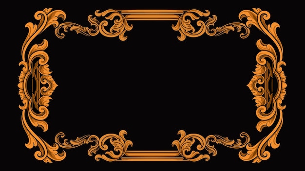 Illustrator vektor design for bryllupsinvitasjonskort eller utskåret ramme i klassisk stil, farge redigerbar