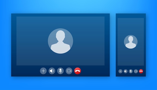 incoming video call on laptop. laptop with incoming call, man profile picture and accept decline buttons. vector stock illustration.