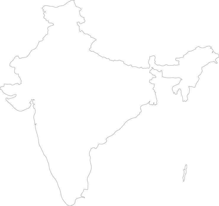 Vektor india outline map