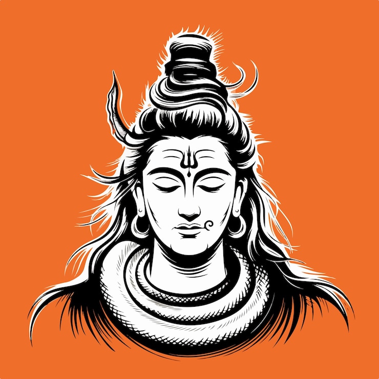 Vektor indian festival illustration of lord shiva for happy maha shivrati