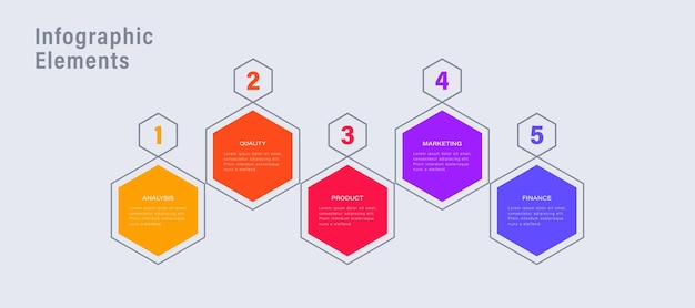 Infographic Design Template with 5 steps or options