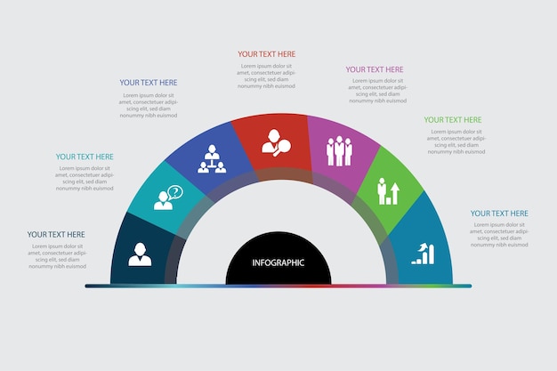 Infographic design template with numbers 7 option for Presentation