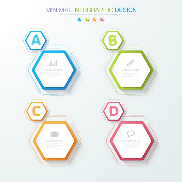 infographic elements with business icon on full color background process or steps and options workflow diagramsvector design element eps10 illustration
