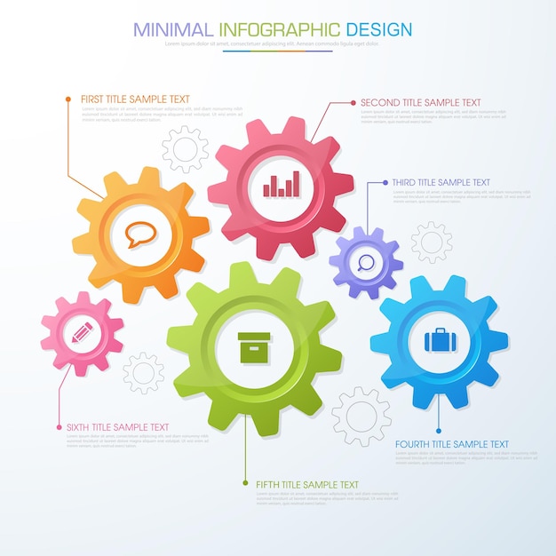 Infographic Elements with business icon process or steps and options workflow vector design