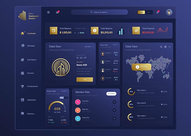infographic nft dashboard uiux design with graphs charts and diagram