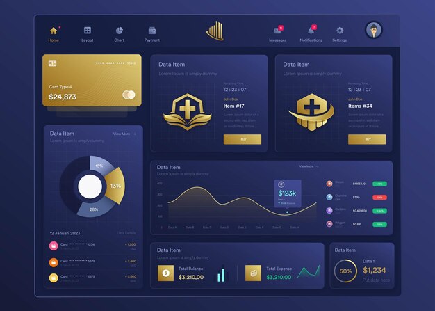 infographic nft dashboard uiux design with graphs charts and diagram
