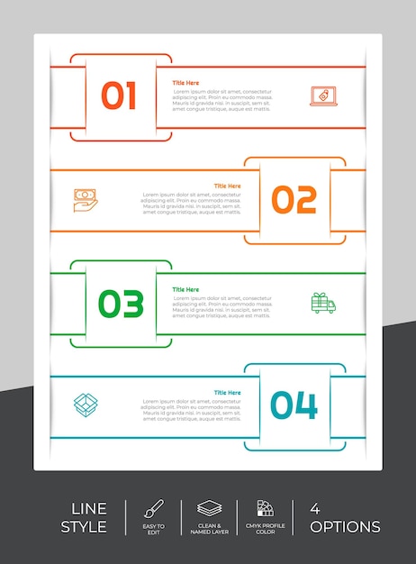 Infographic vector design with 4 options can be used for workflow presentation and business purpose