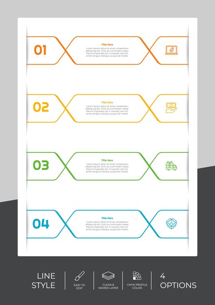 Infographic vector design with 4 options can be used for workflow presentation and business purpose