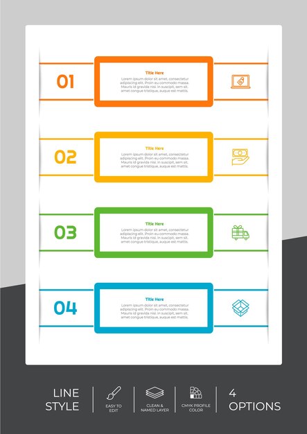 Infographic vector design with 4 options can be used for workflow presentation and business purpose