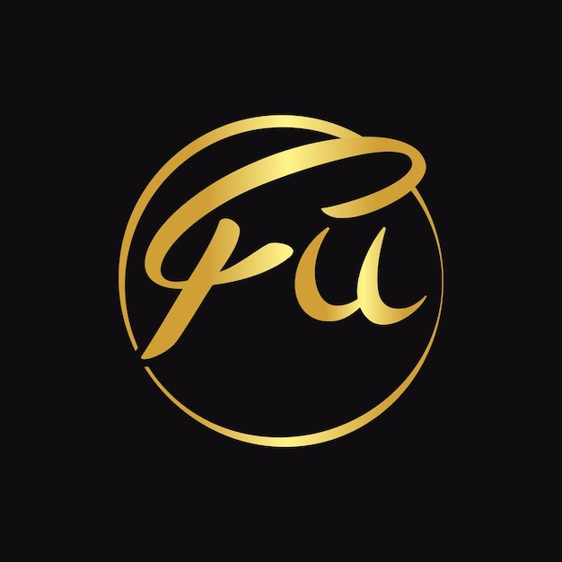 Initial FU Script Letter Type Logo Design With Modern Typography Vector Template Creative Script Letter FU Logo Vector