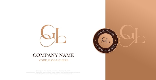 Initial GL Logo Design Vector