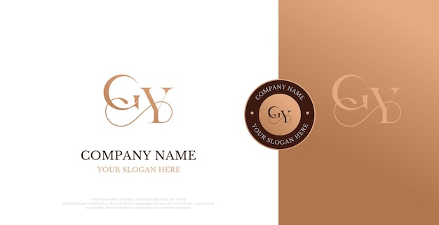 initial gy logo design vector