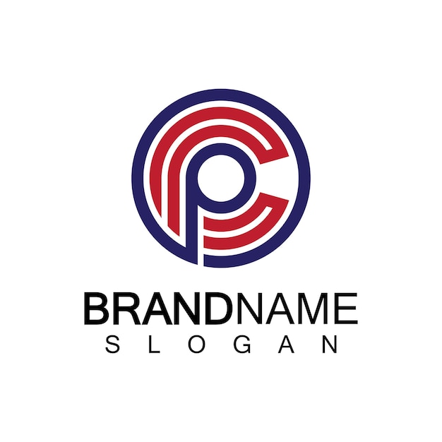 initial lowercase letter logo cppc p inside c monogram rounded shape