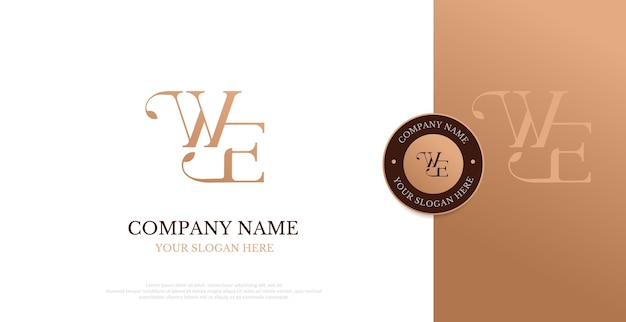 initial we logo design vector