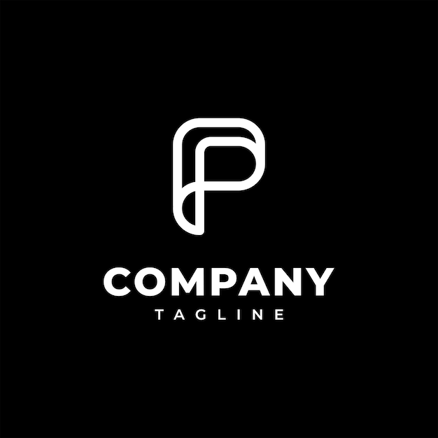 initials monogram logo letter p