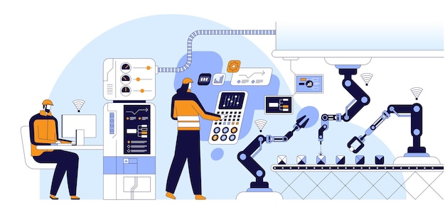 Innovative production flat vector illustration