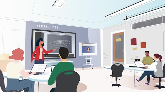 Interactive Modern Classroom with Digital Learning and Technology Integration Concept Design