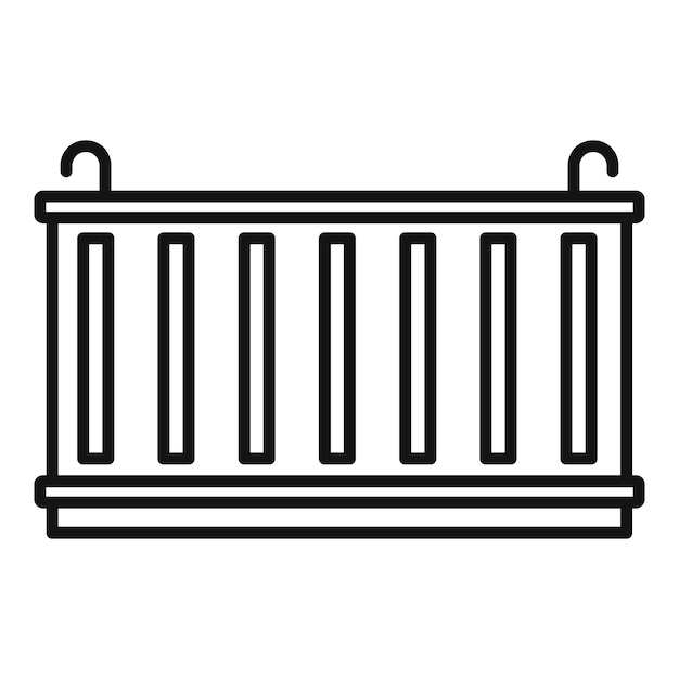 International cargo container icon Outline international cargo container vector icon for web design isolated on white background