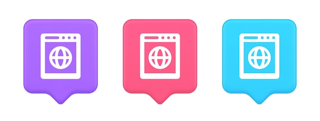internet browser global wireless connection button cyberspace virtual networking 3d icon
