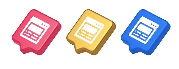 Internet document tax form banking account web page button virtual browsing interface 3d icon