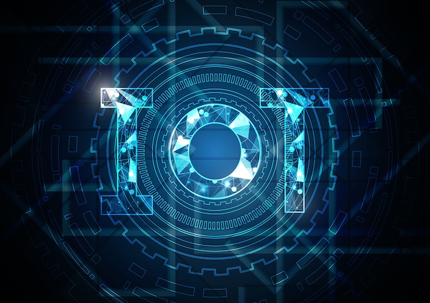 Internet of things technology abstract circle rectangle background
