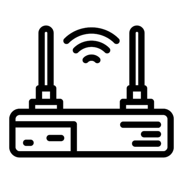 Internet router icon Outline internet router vector icon for web design isolated on white background