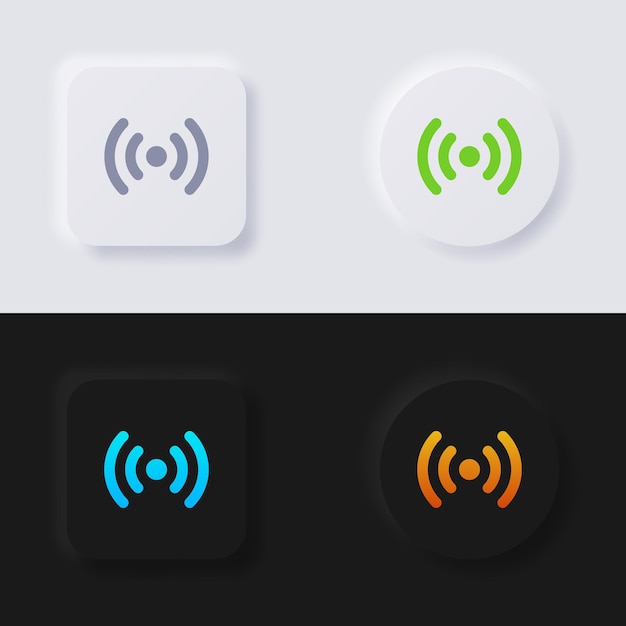 internet signal wave symbol icon set multicolor neumorphism button soft ui design for web design application ui and more button vector