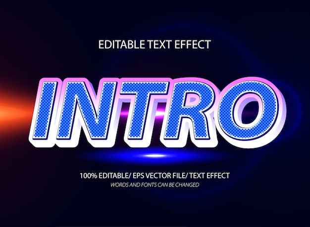 intro editable text effect and editable text style