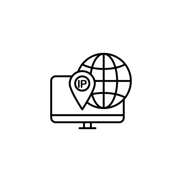 IP icon set Gps and map track vector symbol in a black filled and outlined style Ip network tracking technology sign