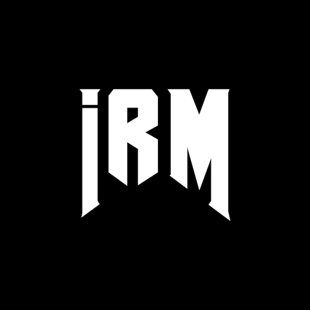 IRM letter logo design for technology company IRM logo design black and white color combination IRM logo IRM vector IRM design IRM icon IRM alphabet IRM typography logo design