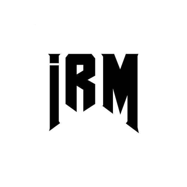 IRM letter logo design for technology company IRM logo design black and white color combination IRM logo IRM vector IRM design IRM icon IRM alphabet IRM typography logo design