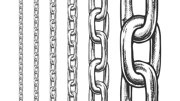 Iron Chain Seamless Pattern In Different Scale 