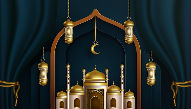 Islamic ramadan kareem decorative seasonal greeting background