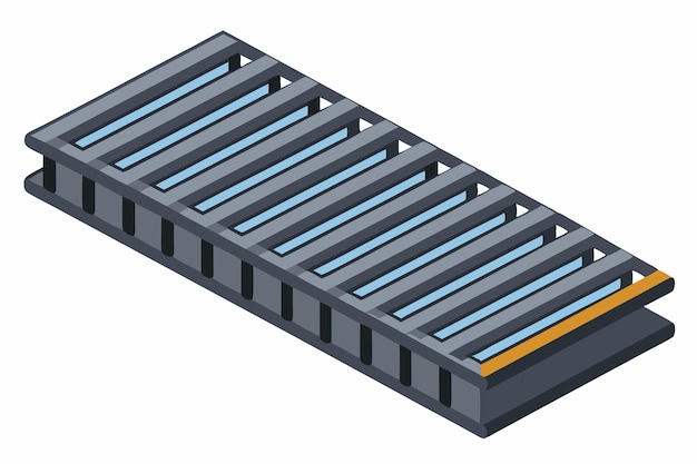 Isolated Reinforcement Steel Bars in Flat Vector Illustration on white background